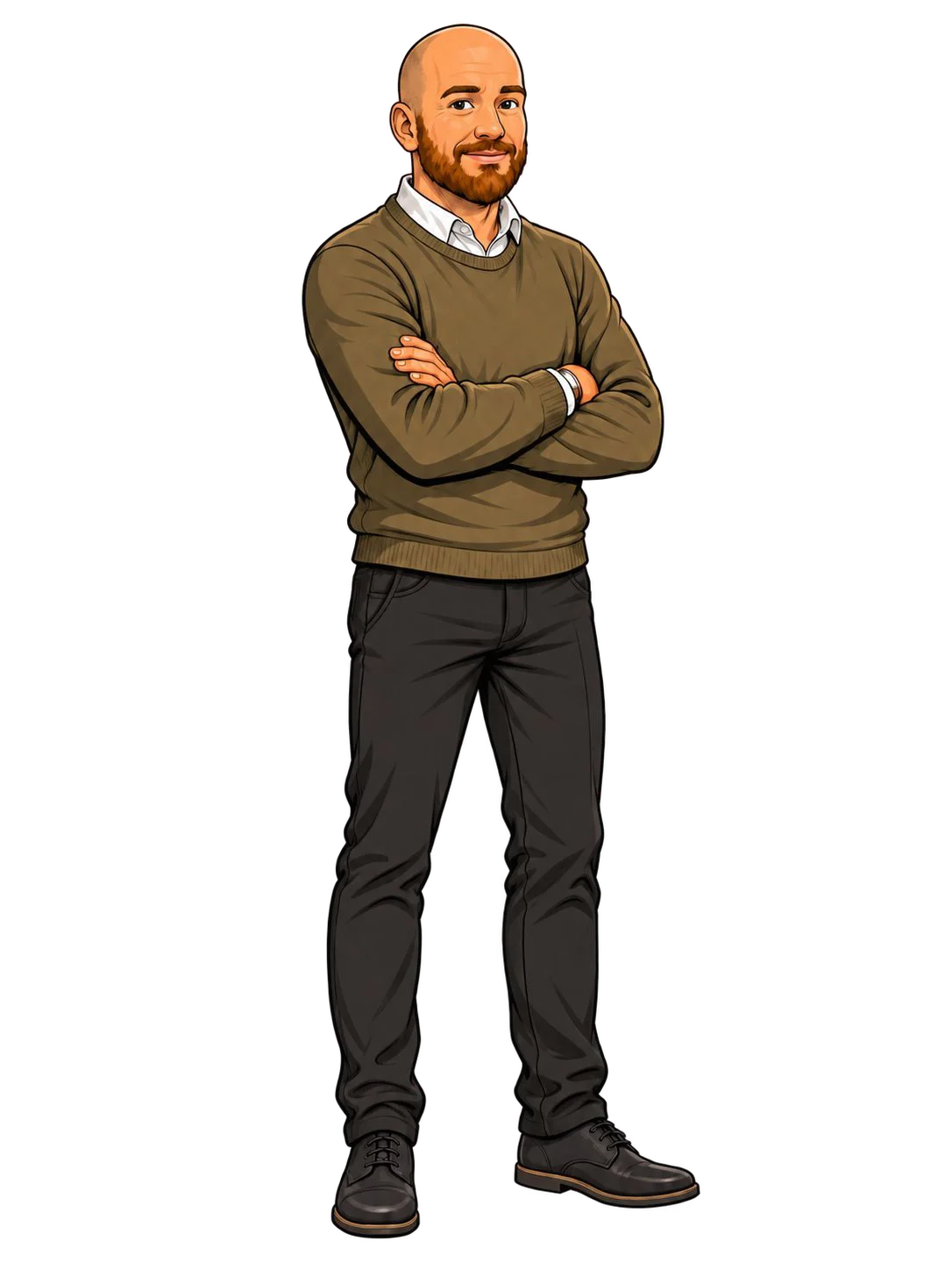 Personnage : homme barbu bras croisés